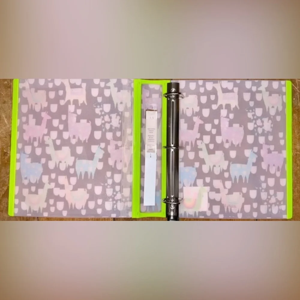 Colorful Llama Pattern 1.5” Binder set of 2
